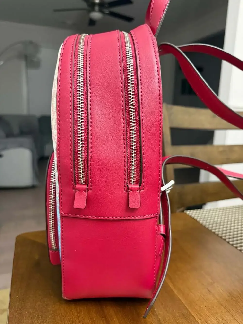 MICHAEL KORS JAYCEE MD ZIP POCKET BACKPACK MK BAG Color Shift Dark Raspberry